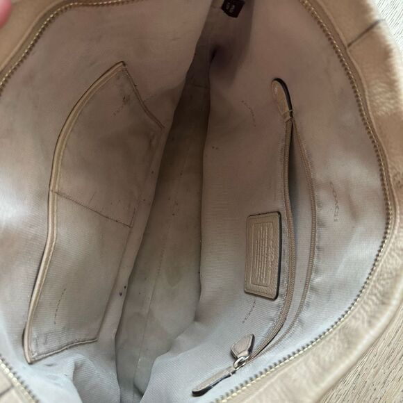 COACH 34312 Scout Hobo Tan Beige Pebbled Leather Shoulder Crossbody Bag - Picture 9 of 11